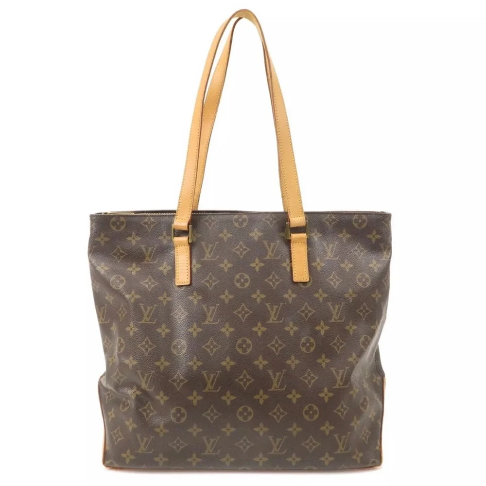 LOUIS VUITTON Monogram Cabas Mezzo Tote Shoulder Bag Larger Than Cabas Piano